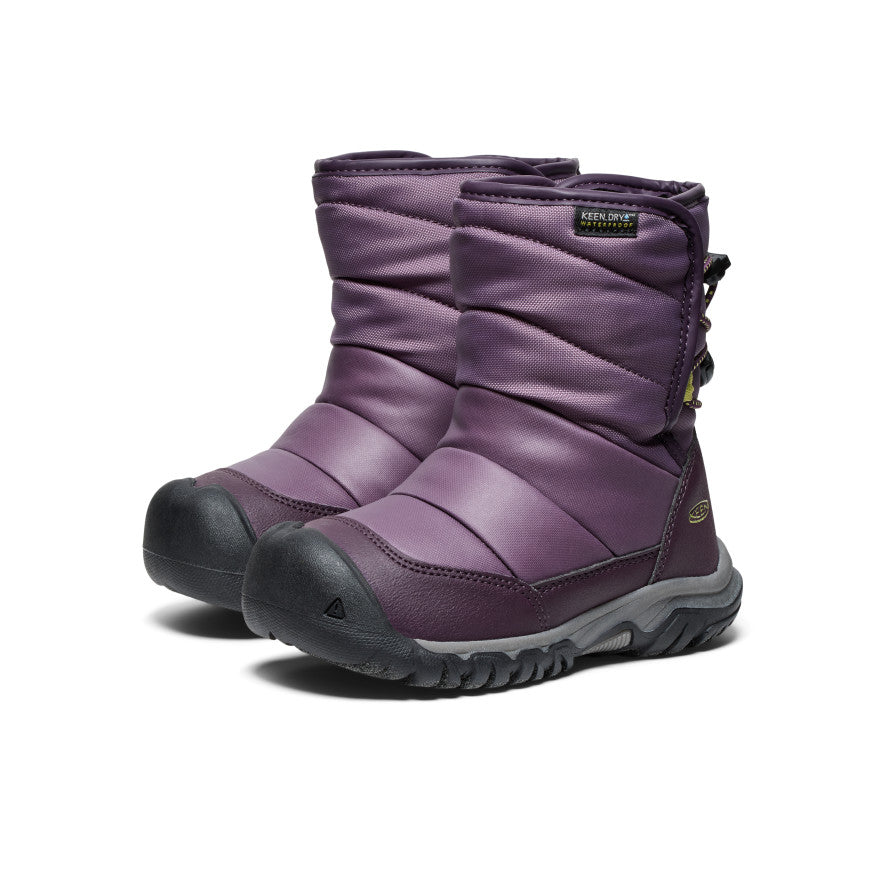 Little Kids' Puffrider Waterproof Winter Boot Black Plum/Daiquiri Green - Image 2