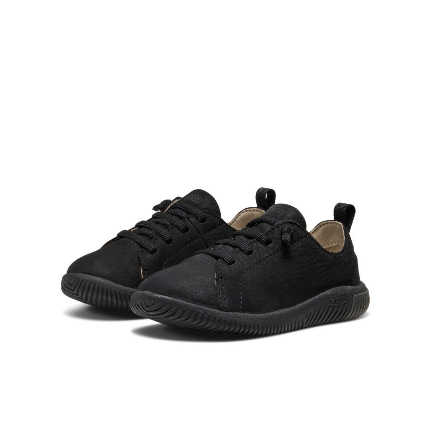 Little Kids' KNX Leather Sneaker Triple Black - Image 2