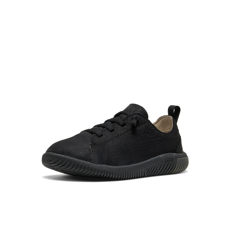 Little Kids' KNX Leather Sneaker Triple Black - Image 3