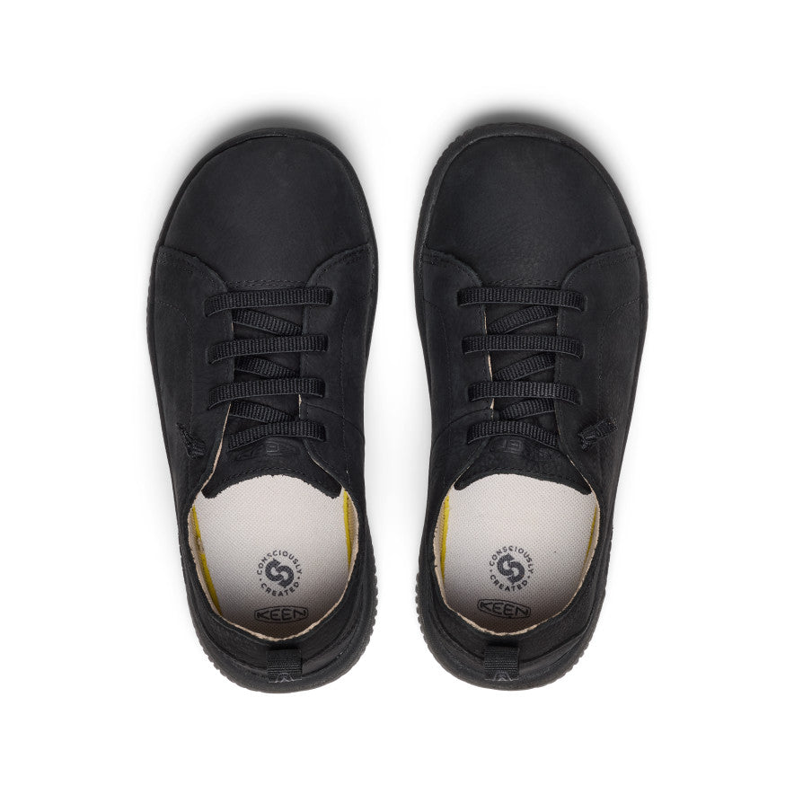 Big Kids' KNX Leather Sneaker Triple Black - Image 4