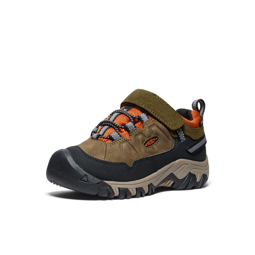 Little Kids' Targhee IV Waterproof Hiking Shoe Dark Olive/Gold Flame - Image 3