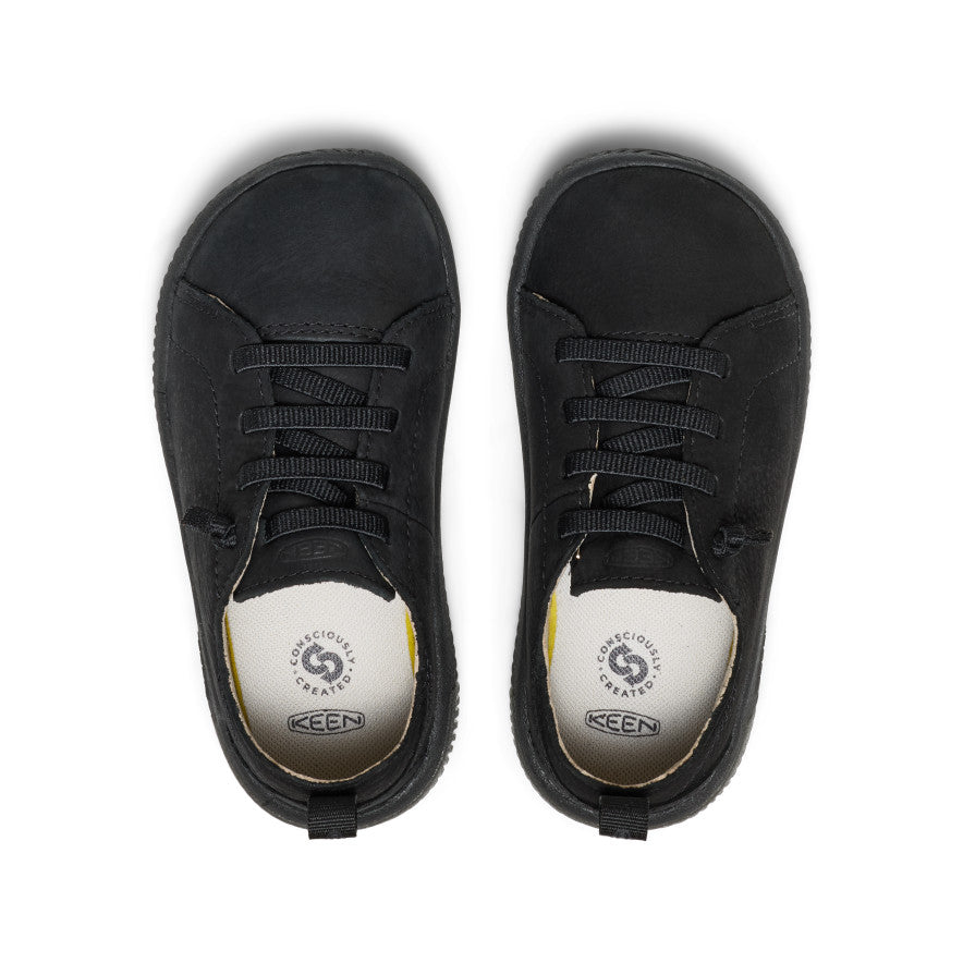 Little Kids' KNX Leather Sneaker Triple Black - Image 4