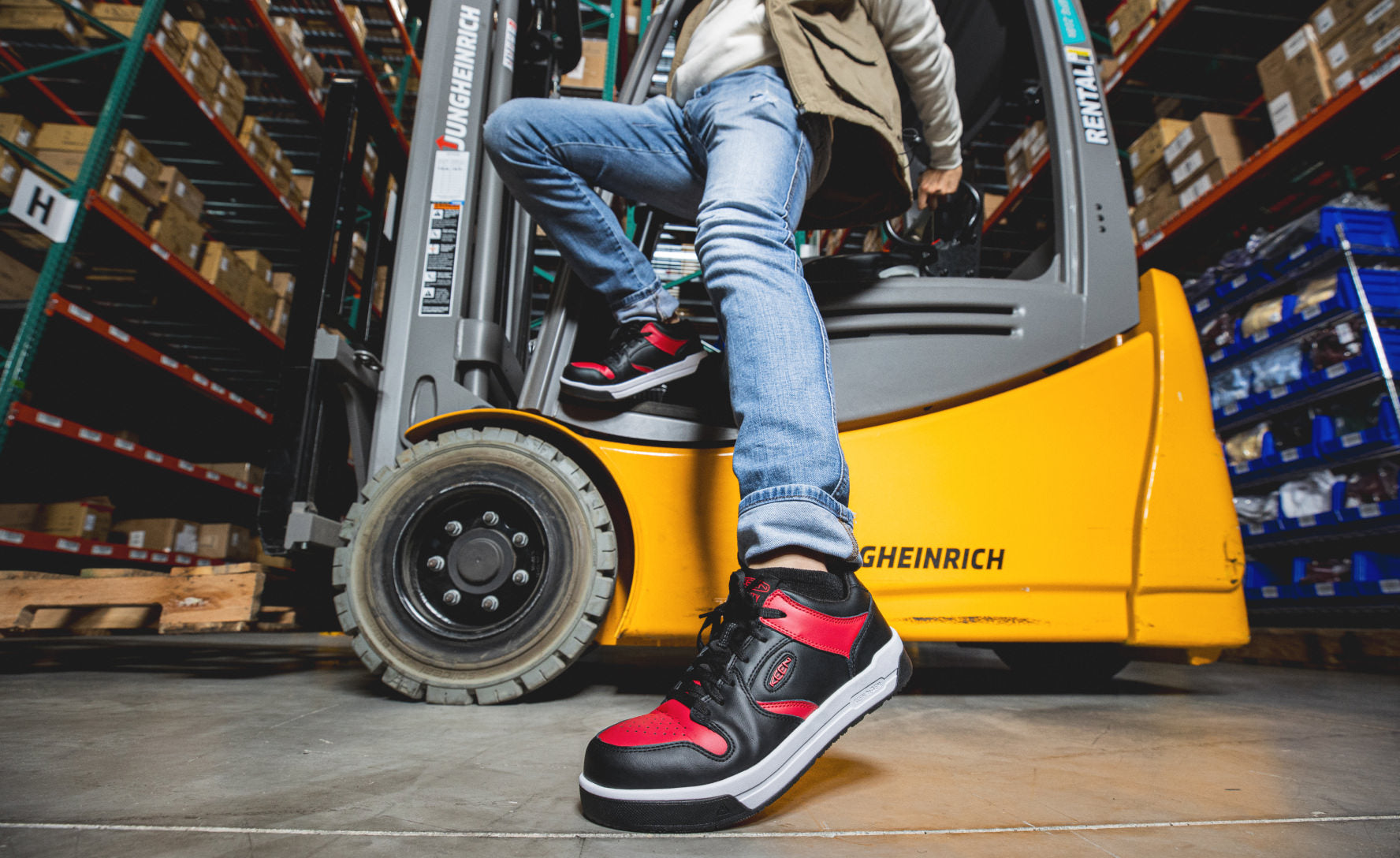 Men's Overton Work Shoe (Carbon Toe) Star White/Black - Image 8