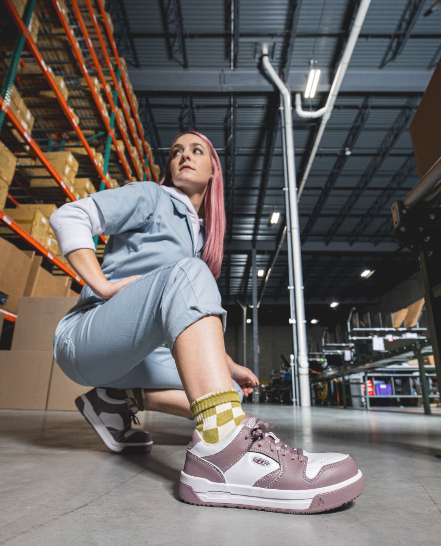 Women's Overton Work Shoe (Carbon Toe) Star White/Black - Image 9