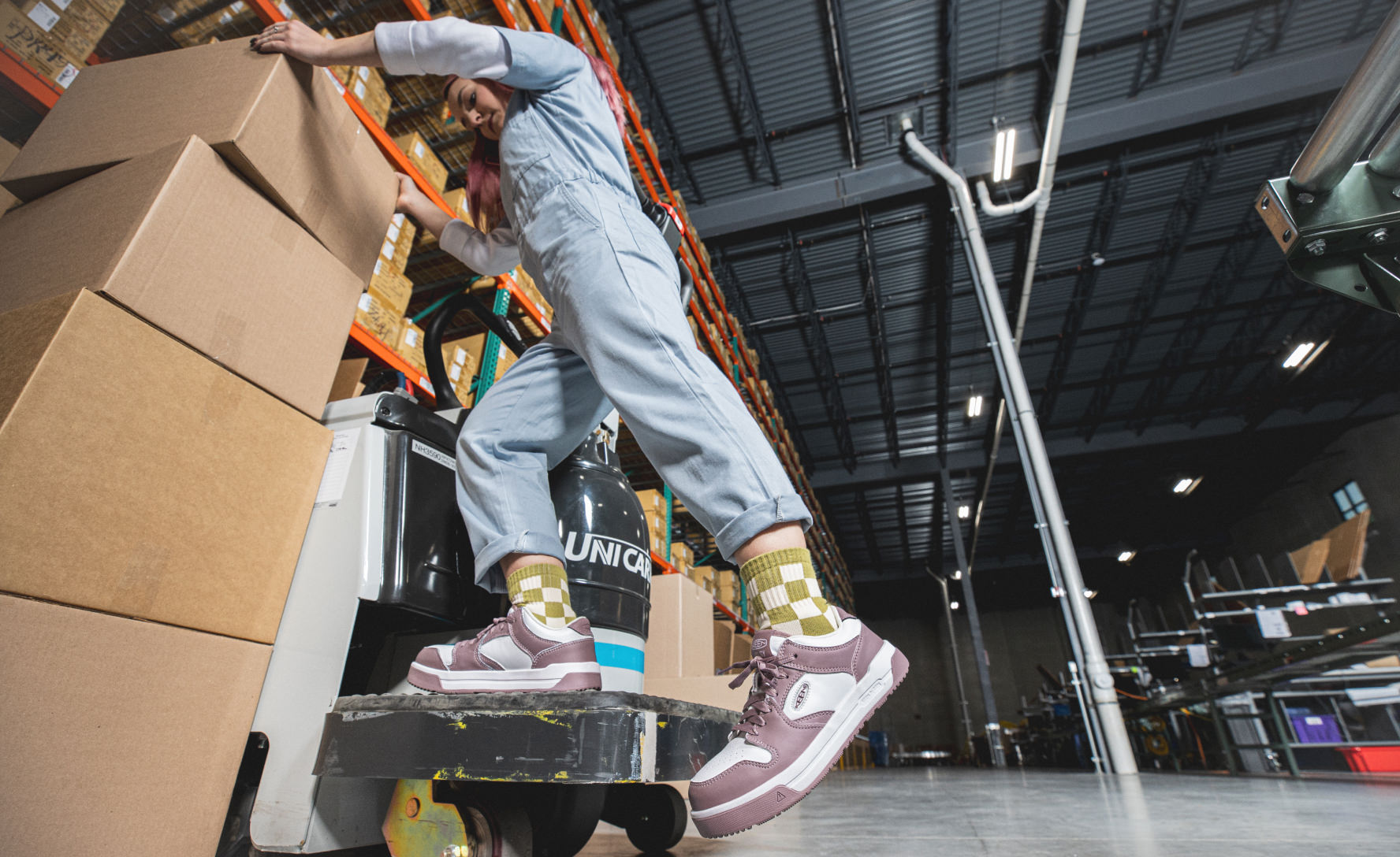 Women's Overton Work Shoe (Carbon Toe) Star White/Black - Image 8