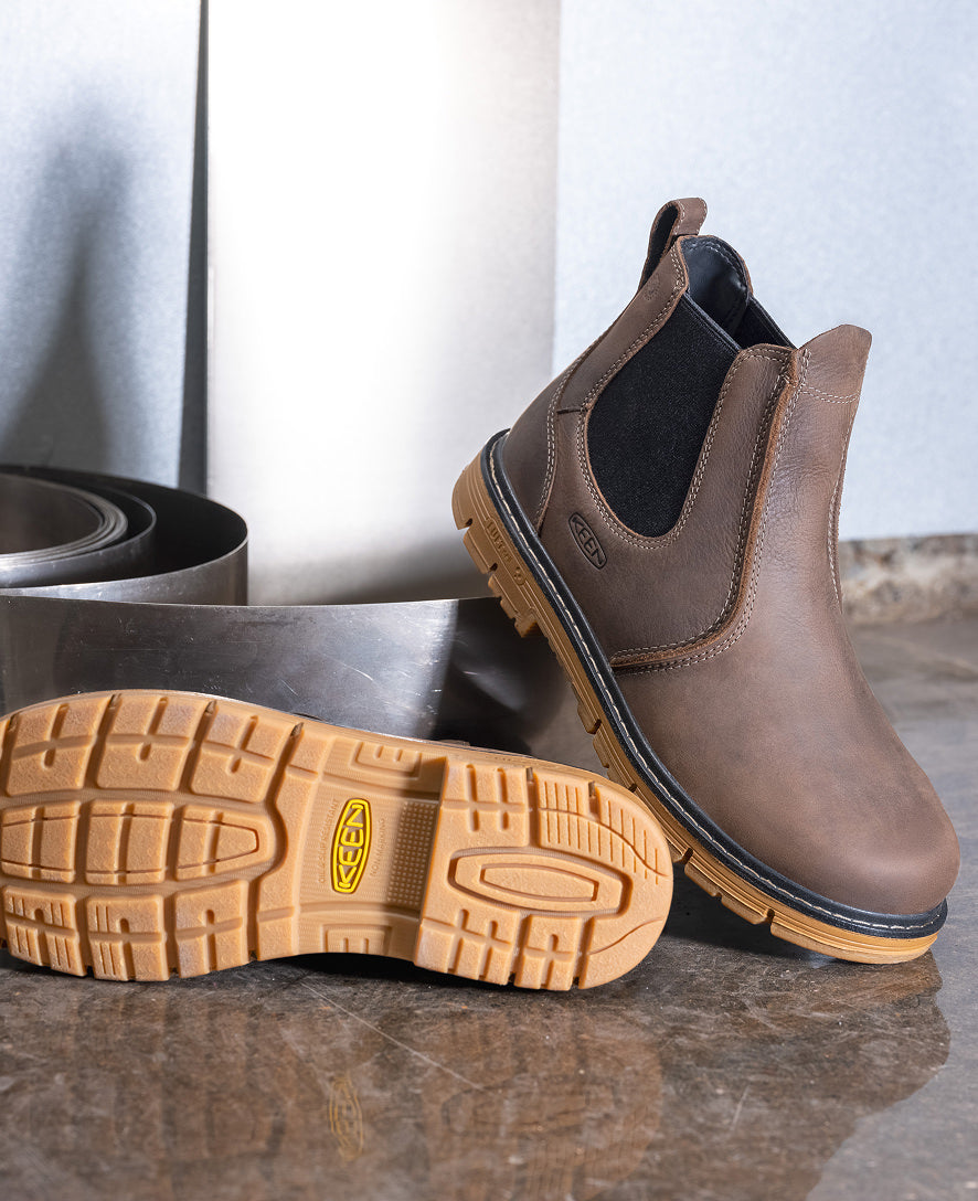 Men's San Jose Chelsea 90° Heel Boot (Aluminum Toe) Cascade Brown/Gum - Image 9