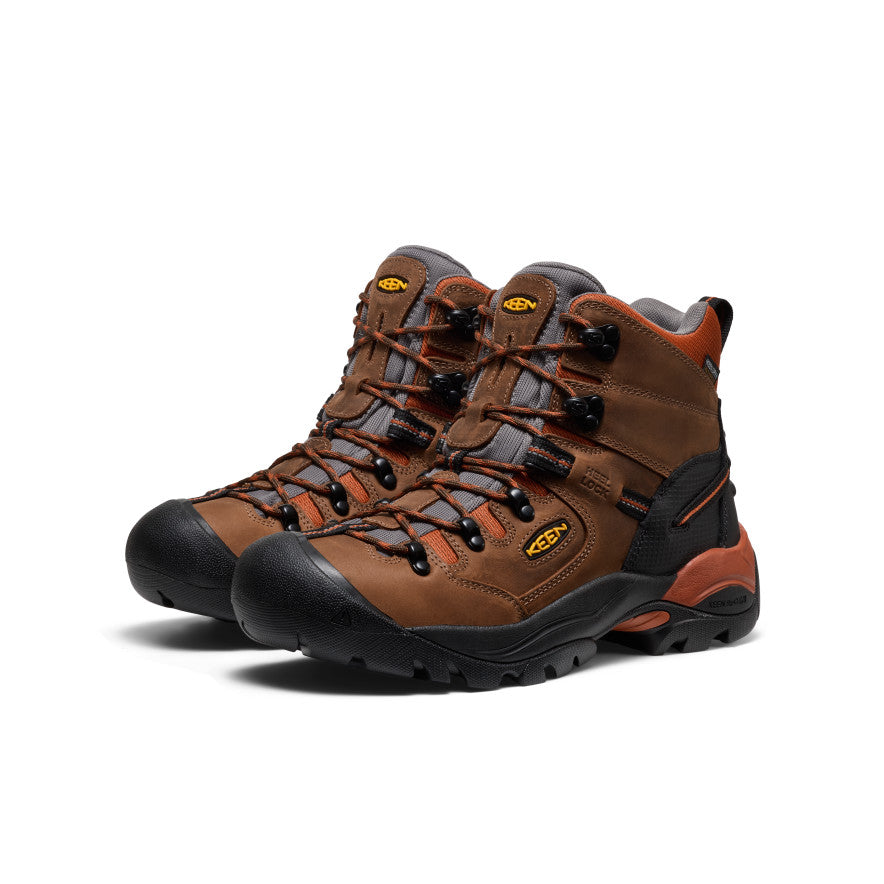 Men's Pittsburgh Energy 6" Waterproof Boot (Soft Toe) Cascade Brown/Black - Image 2