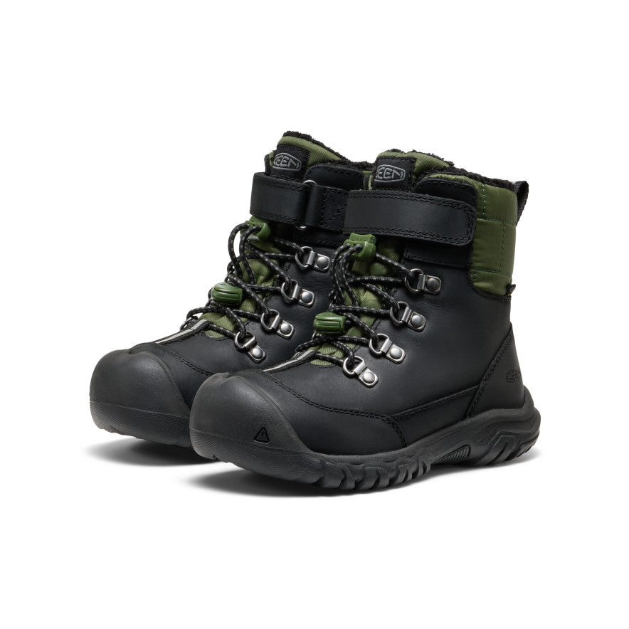 Little Kids' Kanibou Waterproof Winter Boot Black/Bronze Green - Image 2