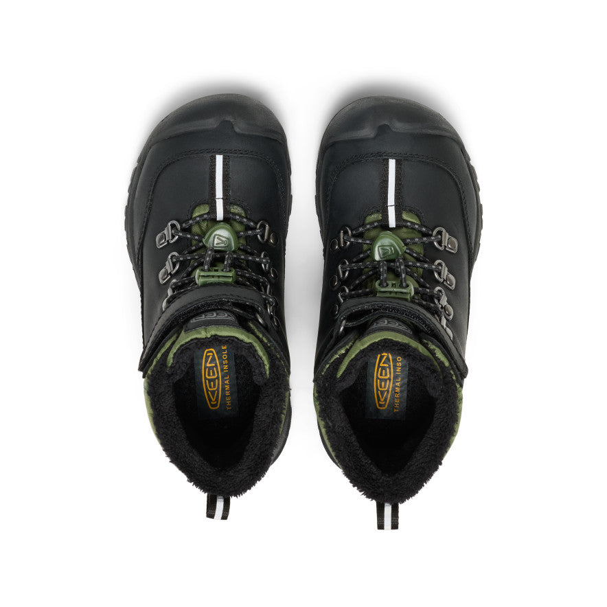 Little Kids' Kanibou Waterproof Winter Boot Black/Bronze Green - Image 4