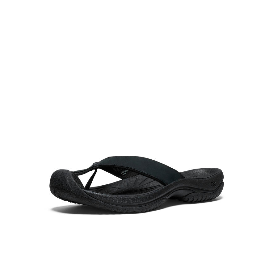 Men's Waimea Leather Flip-Flop Black/Black - Image 3