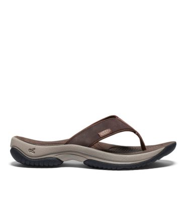 Men's Kona Leather Flip-Flop Java/Dark Earth