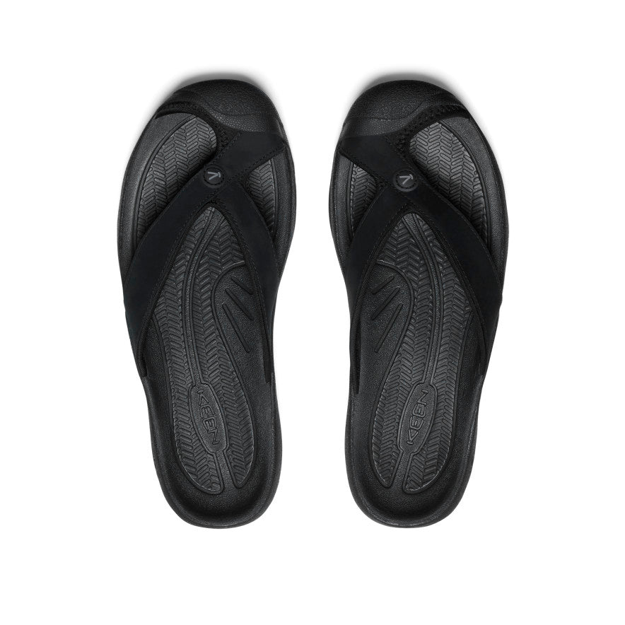 Men's Waimea Leather Flip-Flop Black/Black - Image 4